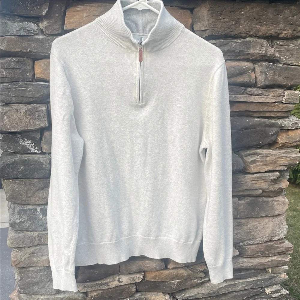J. Crew Light Gray 1/4  Zip-Up Sweater